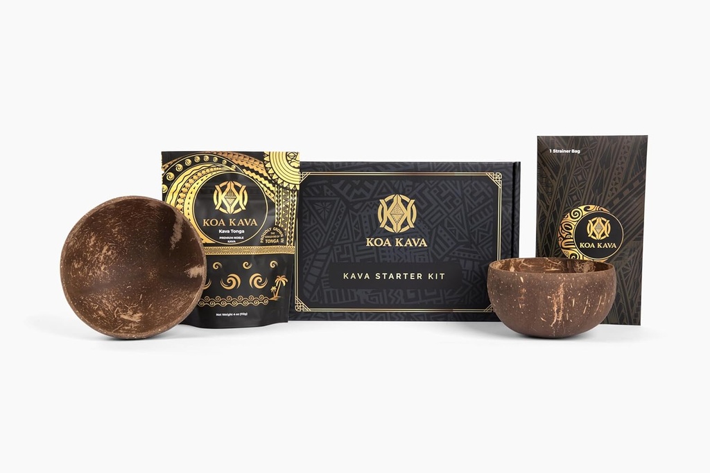 Koa Kava Tea Starter Kit - Tout ce dont vous avez besoin pour commencer à faire de la racine de kava et se sentir vrai Kava Kava Relaxation