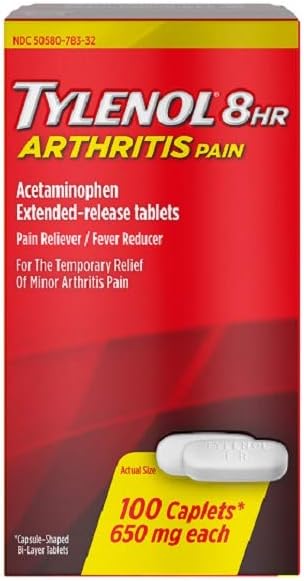 Tylenol 8 heures d'arthrite Douleur Caplets, 100 Nombre