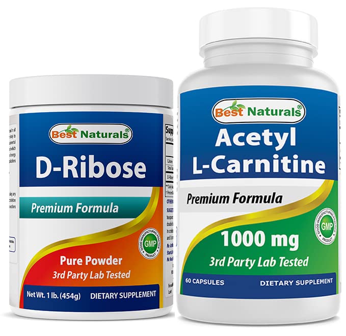 Meilleurs naturels D-Ribose poudre 1 Pound & acétyl L-Carnitine 1000mg