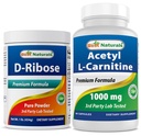 Meilleurs naturels D-Ribose poudre 1 Pound & acétyl L-Carnitine 1000mg