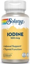 Solaray Iodine 500 mcg. Peut aider à soutenir la fonction thyroïdienne saine, le métabolisme, la focalisation et l'énergie.