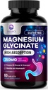 Magnésium Glycinat Chélaté pour Absorption Max - Soutiens os, muscles, nerfs et santé cardiaque, Soutien au sommeil et au stress de la nature, Meilleur supplément de magnésium pour le soutien du corps entier - 60 comprimés