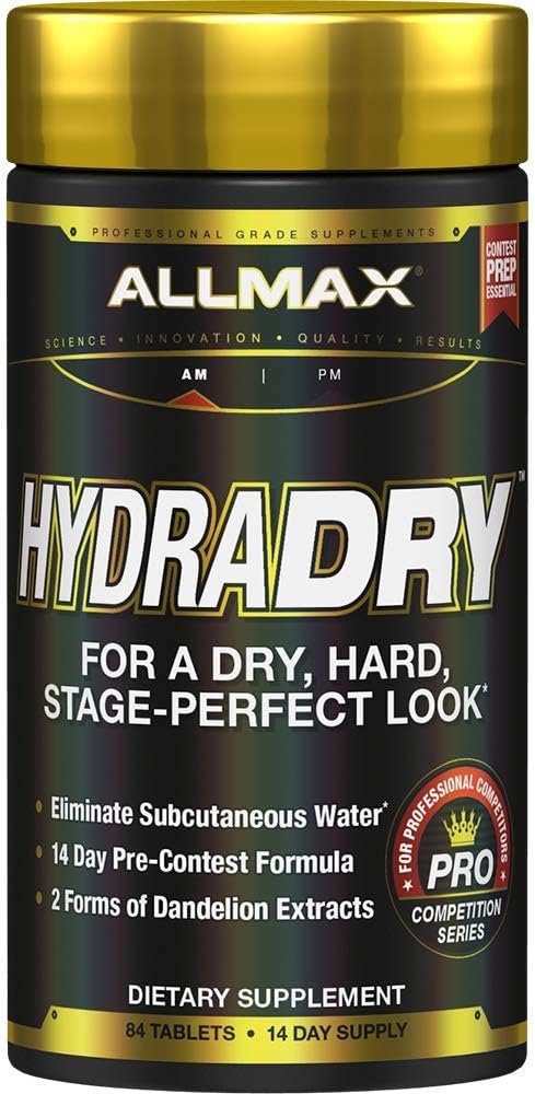 AllMAX Nutrition HydraDry, 14 jours avant le concours Système de perte d'eau, 84 comprimés
