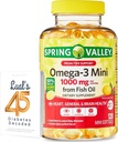 Spring Valley Omega-3 Mini de l'huile de poisson 1000 mg, 120 Compte, complément alimentaire, Omega 3 Mini Softgels Bundle avec 45 Diabète Décodé de Luall