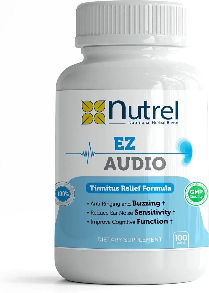 Ez Audio - (100 CAPS) Advanced Hearing Ringing Relief Support Tinnitus Calm Tinitus Ear (1)