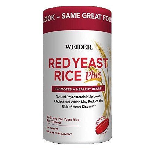 Weider Red Yeast Riz Plus avec Phytostérols 1200 mg par 2 comprimés - 240 comprimés