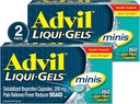 Advil Liqui-Gels minis anti-douleur et réducteur de fièvre, anti-douleur pour adultes avec Ibuprofen 200mg pour soulager la douleur - 2x160 Capsules remplies de liquide