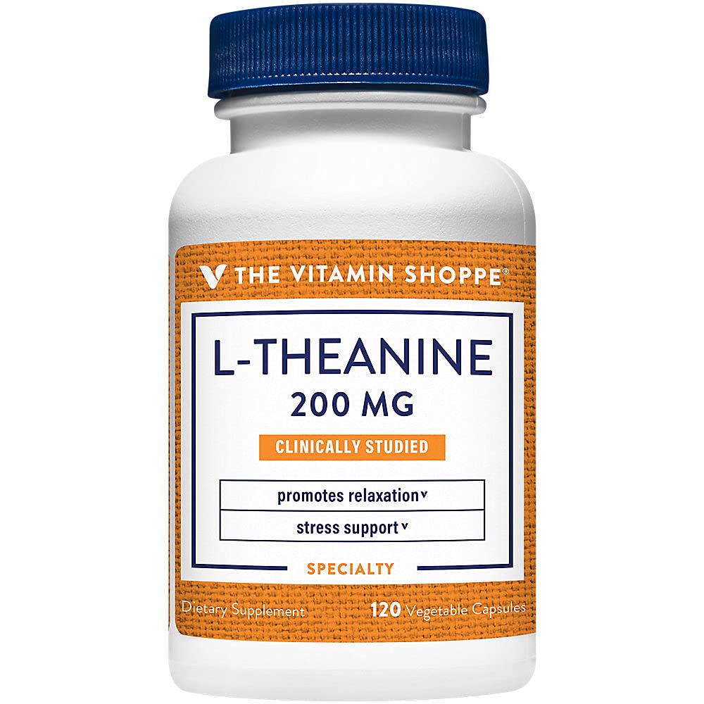 La Vitamine Shoppe L-Theanine 200 MG - Calme Focus, Stress Support & Relaxation, Amino Acid from Green Tea (120 capsules végétales)
