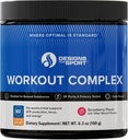 Designs for Sport Workout Complex - NSF Certified for Sport Pre Workout Powder - L-tyrosine, acétyl L-Carnitine, créatine et caféine pour soutenir la récupération d'entraînement, l'énergie et la focalisation (6,3 oz)