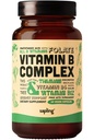 complexe végétalien de la vitamine B - mélange alimentaire entier avec les vitamines B essentielles B1, B2, B3, B5, B6, B7, Folate, B12-60 Caps