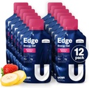UCAN Edge Energy Gel Shots, banane fraise (12, 2 paquets d'Once) pour la course, l'entraînement, les entraînements, la condition physique, le vélo, Crossfit