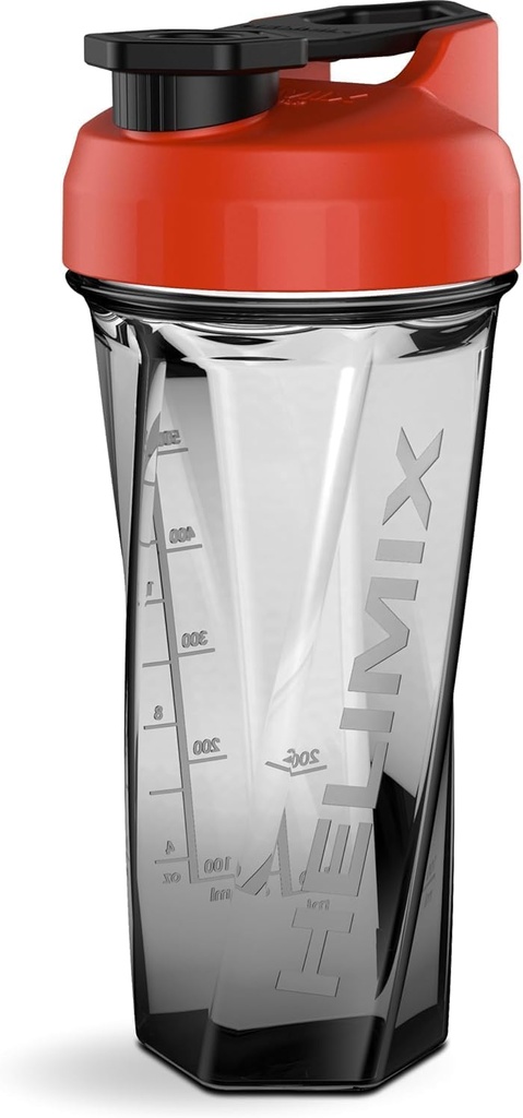 Bouteille de mélangeur Vortex HELIMIX 2.0, 29 onces fluides, en plastique, sans agitation Accessoires nécessaires, résistant à l'odeur, fuite, durable, facile à nettoyer, boucle robuste pour le transport