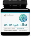 Youtheory Ashwagandha - 1000 mg - Supplément de soutien pour l'énergie, le sommeil, le stress et le cortisol - Mélange à base de plantes adaptogènes avec KSM-66 Ashwagandha & Ginger - 60 capsules végétariennes (30 jours d'approvisionnement)