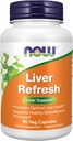 NOW Foods Supplements, Liver Refresh™ with Milk Thistle Extract and unique Herb-Enzyme blend, 90 Veg Capsules