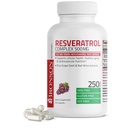 Bronson Resveratrol 500 Complexe Standardisé Trans-Resveratrol + Graine de raisin et extrait de vin rouge, 250 Capsules