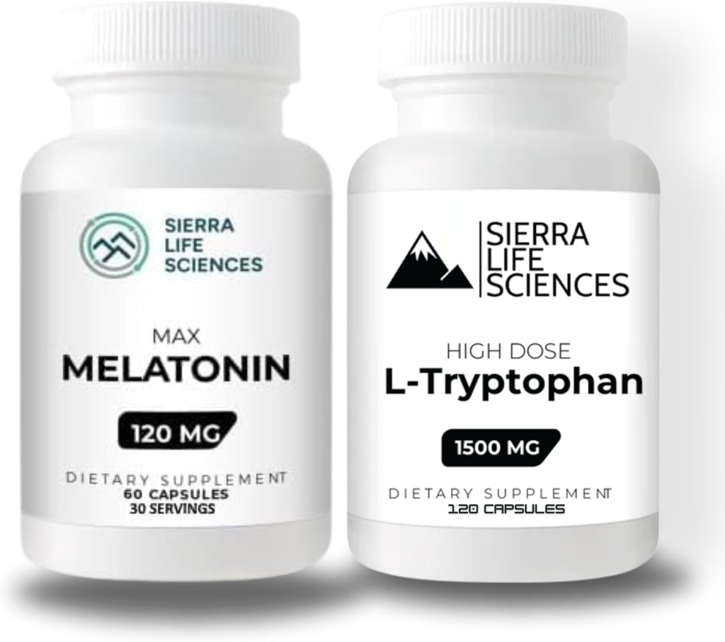1500mg L-Tryptophane et 120mg Melatonin Bundle.