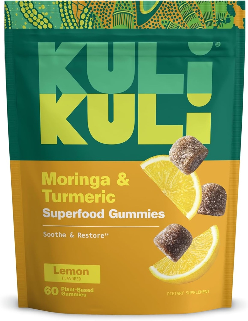 Kuli Kuli Super Energy Gummies - Suppléments énergétiques avec Moringa, Booster d'énergie naturelle sans caféine - 60 GMO non sans gluten