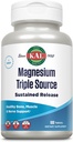 Complexe de Magnésium triple source KAL, Citrate, Malate, Oxyde, Libération soutenue, Os, Muscle, Support Nerve, Vegan, Sans gluten, Garantie de 60 jours, 100 portions, 100 onglets