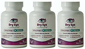 Eye sec complet, formulé pour les yeux secs. Ultime Vision Ingrédients de santé: Oméga-3, Oméga-7, Lutéine, Vitamine D3 (3 mois d'approvisionnement)