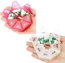 Organisateur de pilules, 2 Pack Pill Box, Petites Pill Case, Organisateur de pilules Médicines 1 fois par jour, Organisateur de pilules hebdomadaires, Conteneur de pilules, Titulaire de pilules, Organisateur de pilules quotidiennes Organisateur de pilules 7 jours (rouge et blanc)