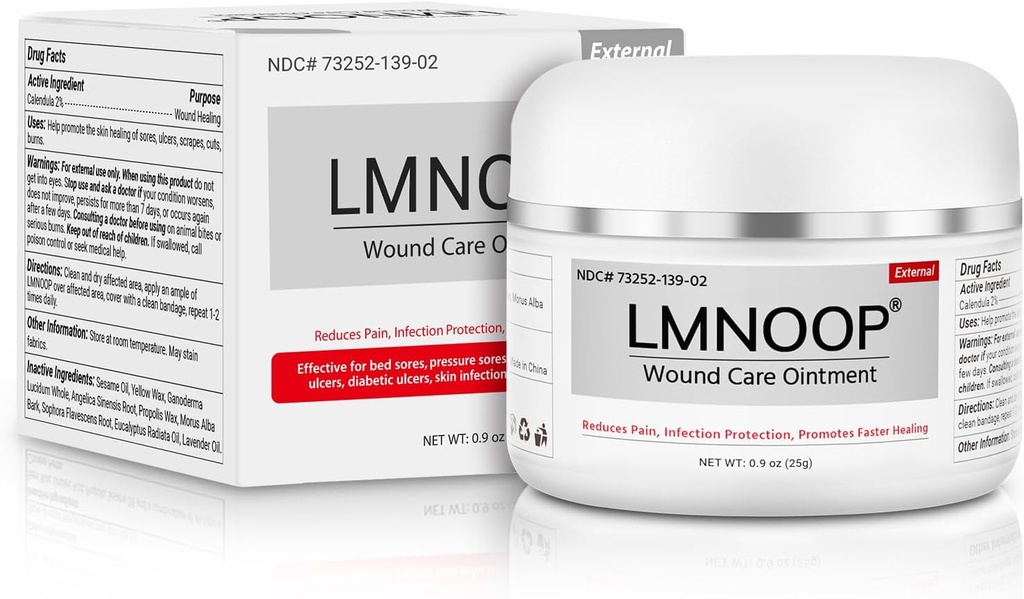 Crème de plaies de lit, onguent de lit biologique, traitement des plaies de lit, guérison rapide des plaies et 24 heures de protection des infections Onguent de soins des plaies de lit, plaies de pression, Ulcères diabétiques et veineux par LMNOOP