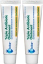Globe Triple Antibiotic First Aid Ointment, 1 oz (2-Pack) First Aid Antibiotic Ointment, 24-Hour Infection Protection, Wound Care Treatment for Minor Scrapes, Burns and Cuts