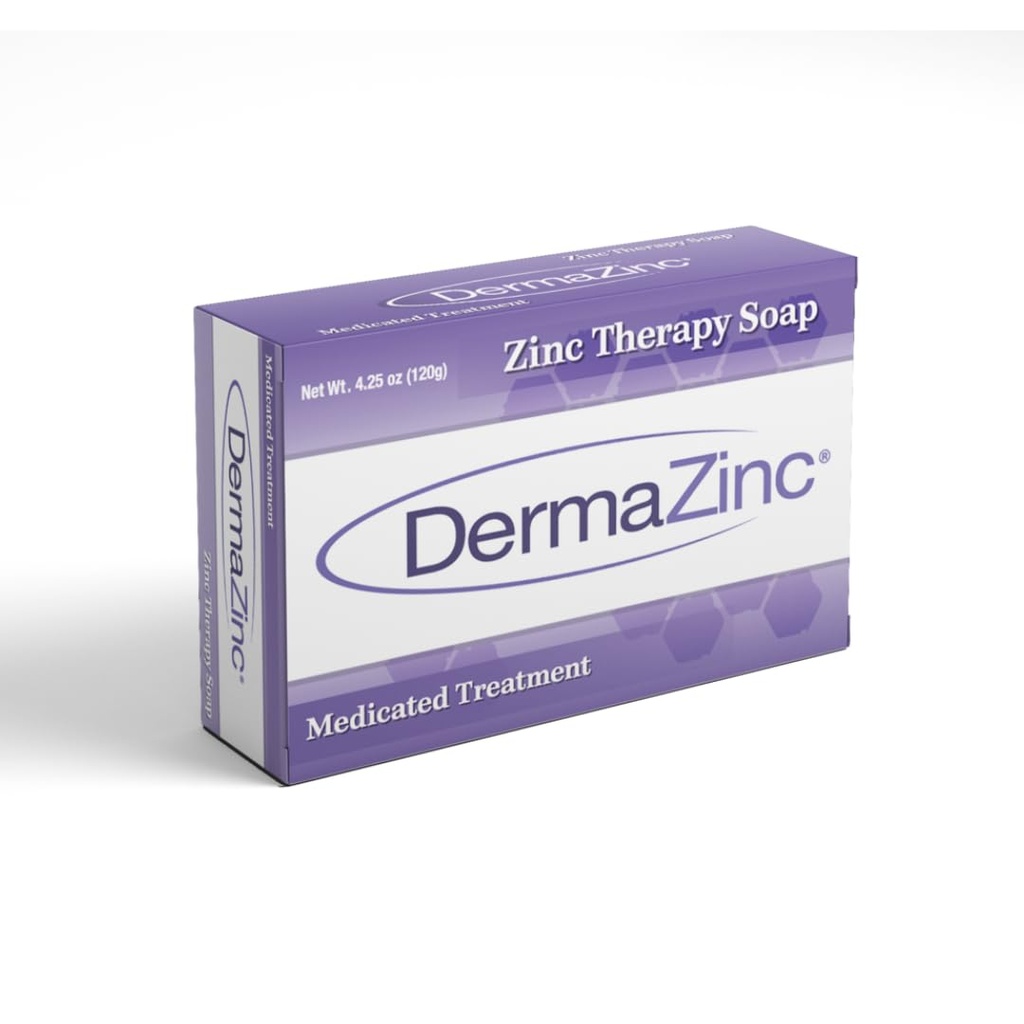 DermaZinc Soap thérapeutique, savon de zinc pour la peau, soulagement des troubles de la peau pour le psoriasis, la dermatite, l'eczéma et autres symptômes de l'état