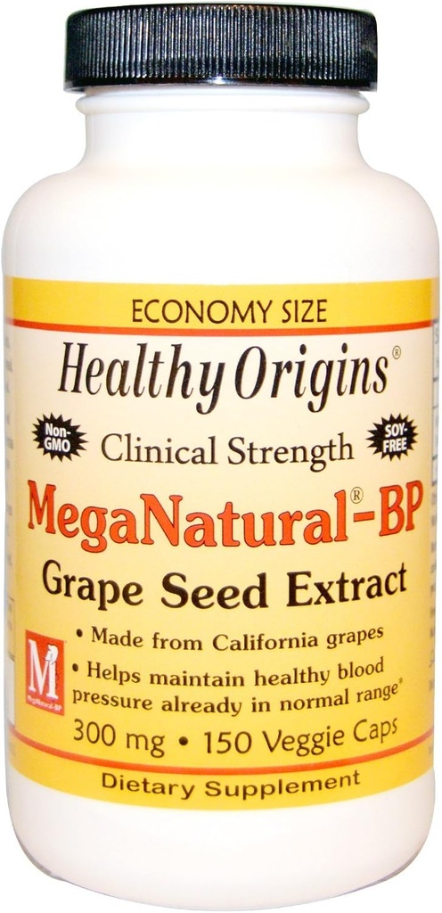 Origines saines Mega Natural-BP Extrait de graines de raisin - 300 mg - 150 capsules