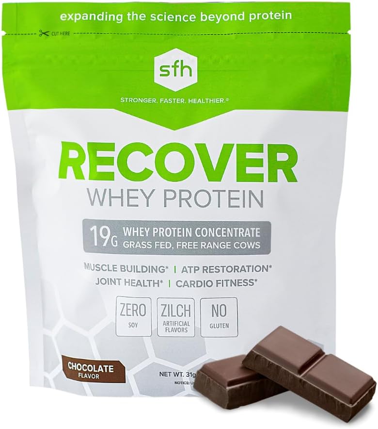 SFH Récupérer Poudre de protéines de lactosérum (chocolat) Great Dégusting Grass Fed Whey pour après l'entraînement.