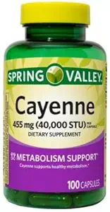 Spring Valley Cayenne Capsules 455 MG 40000 STU 100 Compte