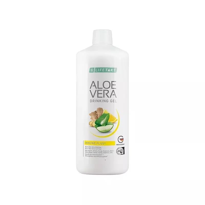 LR Health & Beauty Lifetakt Aloe Vera Gel de boisson Immune Plus Soins de santé Femmes Hommes Boire tous les jours Traitement naturel - 1000 ml./33.3 fl.oz