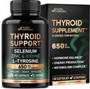 Support thyroïde pour les femmes - Sélénium 200 mcg.Astragalus.Astragalus.Zinc & Iodine.L-Tyrosine.Aptogènes Herbes - 21-en-1 Antioxydants et Immune.