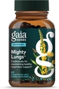 Gaia Herbs Mighty Lungs - Supplément de soutien pulmonaire pour aider à maintenir la santé pulmonaire et respiratoire globale* - Avec Mullein, Plantain, Schisandra et Elecampane - 60 phytocapsules liquides véganes (30 jours d'approvisionnement)