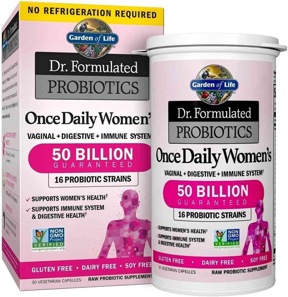 30 Capsules Une fois par jour Dr. Formulé Probiotiques pour les femmes 50 Million CFU 16 Probiotique souches avec des prébiotiques organiques pour la santé digestive, vaginale et immunitaire, sans lait. 1 Pack
