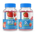 Vitamine B12 + Vitamine D 5000 UI, Gommies - Grande dégustation, supplément de vitamine, sans gluten, sans OGM, gommy à croquer