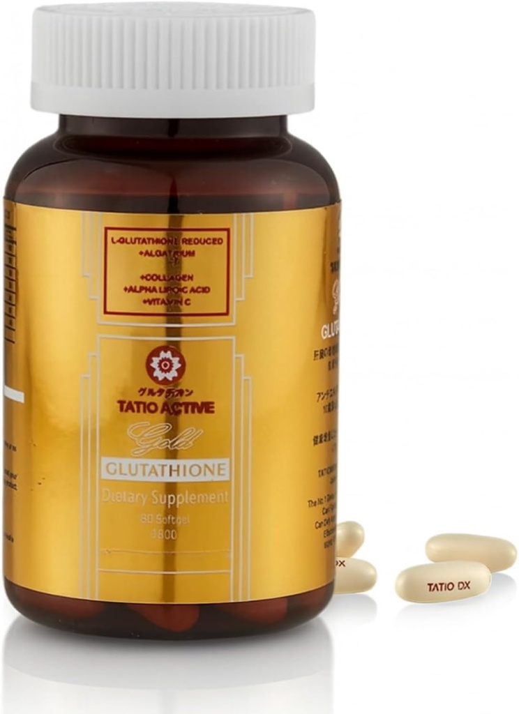 Fabriqué au Japon glutathion d'or avancé 1800mg avec collagène, cellules souches, ALA et vitamine C – 60 Softgels