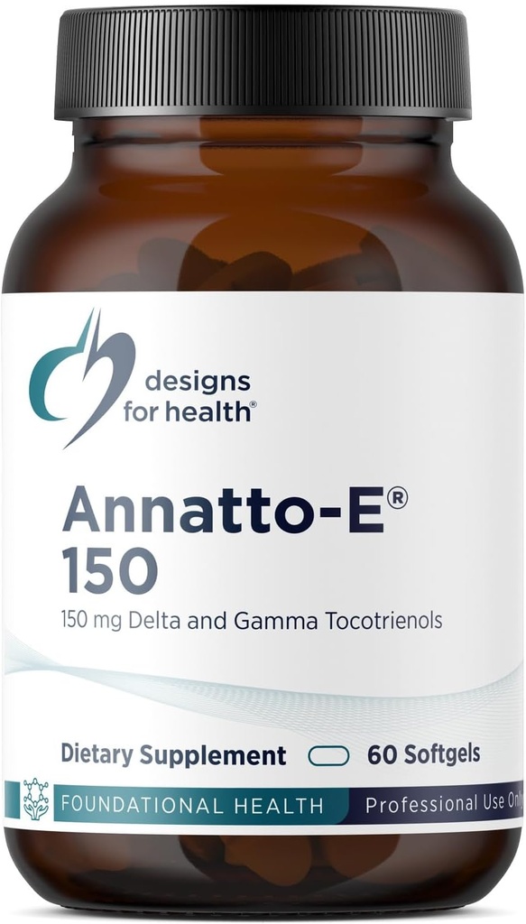Conceptions pour la santé Annatto-E 150mg Tocotriénols - supplément complexe de vitamine E d'or Delta + Gamma Tocotriénols - Soins cardiovasculaires, Vieillissement en santé + Soutien aux antioxydants - Non-OGM (60 softgels)