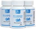 3 Bouteilles Sixfold Magnésium Complexe de 350mg de Magnésium Glycinate, Malate, Citrate, Taurine, Oxyde, L-thréonate pour les muscles, les nerfs, et l'énergie, GABA Soutien du sommeil