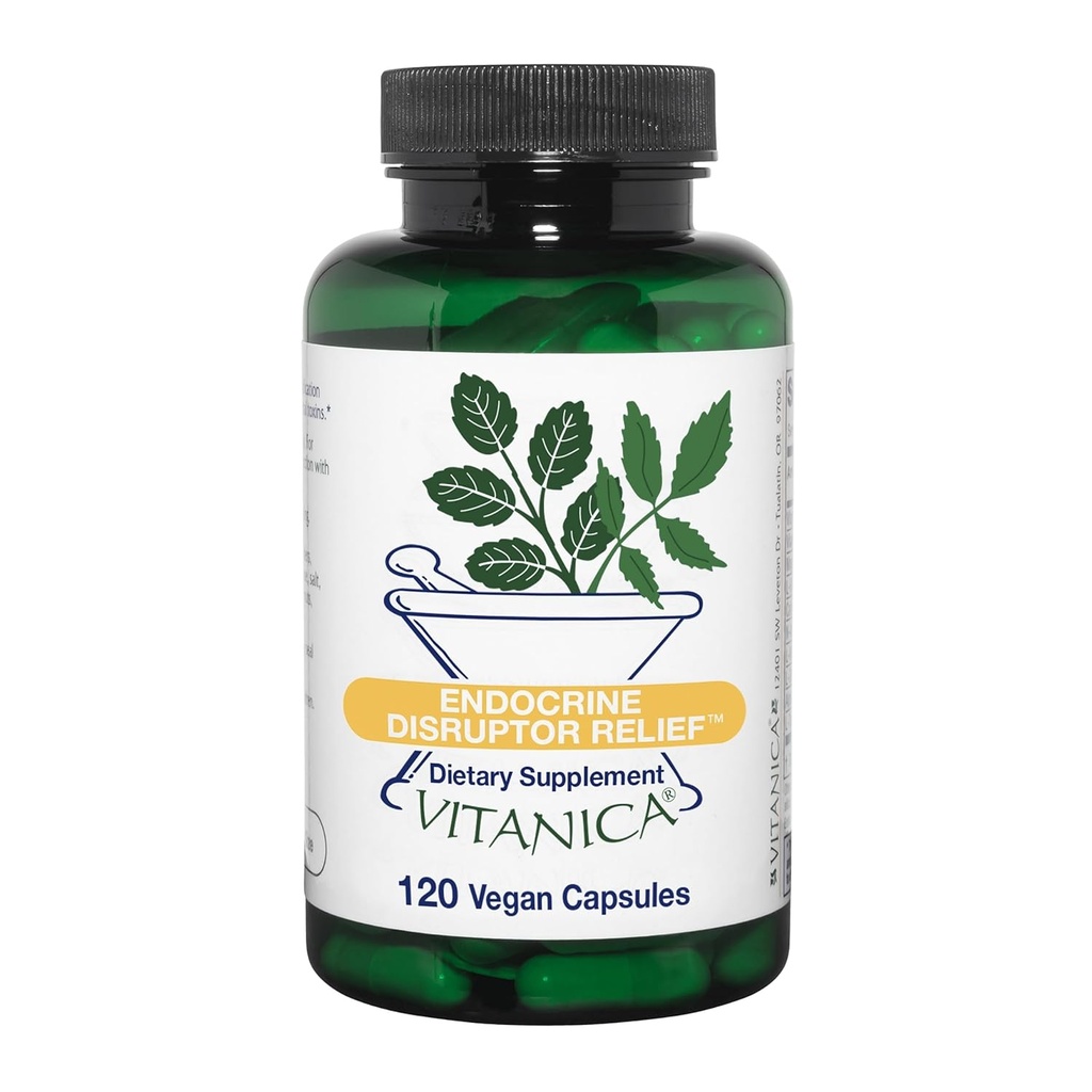 Vitanica Endocrine Disruptor Relief, Liver Detox Cleanse Support, Dr. Formulé Supplément de soutien du foie avec Calcium D-Glucarate, ALA, NAC, L-Glycine & More, Vegan, 120 Capsules