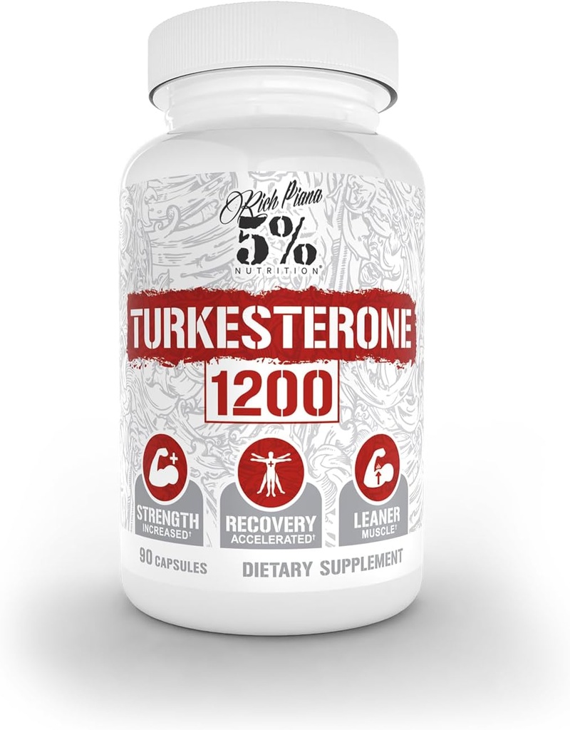 5% Nutrition Turkesterone 1200mg | Max Purity & Absorption | Complexed with Astragin, Cyclodextrin & Naringin | 90 Capsules (1 Month Supply)