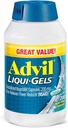 Advil Liqui-Gels anti-douleur et réducteur de fièvre, médicament pour la douleur pour adultes avec l'ibuprofène 200mg pour les maux de tête, les maux de dos, la douleur menstruelle et le soulagement de la douleur articulaire - 200 Capsules remplies de liquide