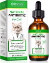 Antibiotiques pour les chats, suppléments naturels d'antibiotiques pour animaux de compagnie soutient le soulagement de l'allergie pour les immunes et les chats, gouttes UTI multivitamine pour tous les âges et races de chat, saveur de poulet - 2 Fl Oz / 1 Pack