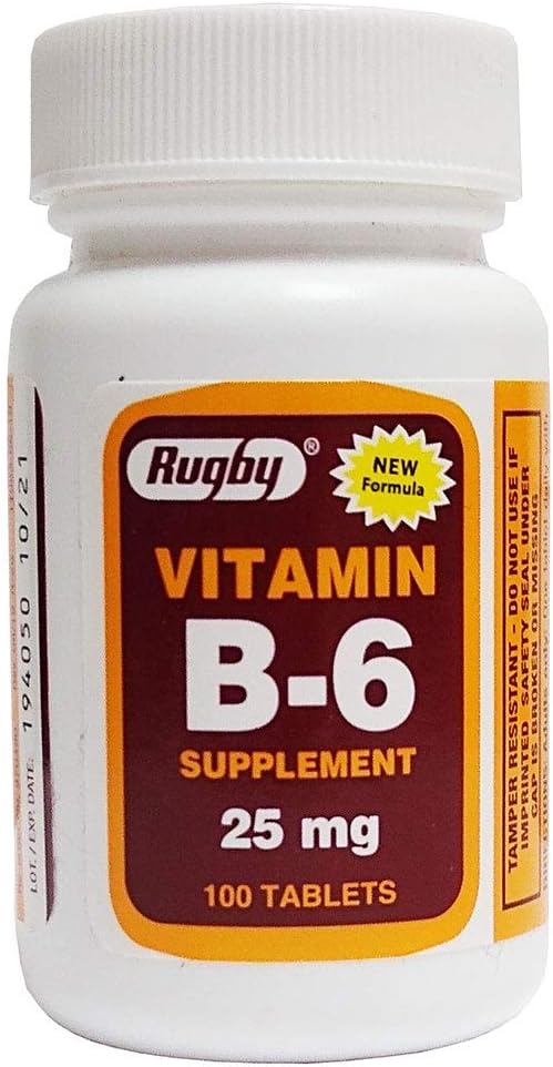 Vitamine B-6 25 mg, 100 comprimés, Watson Rugby - Acheter des emballages et économiser (paquet de 2)