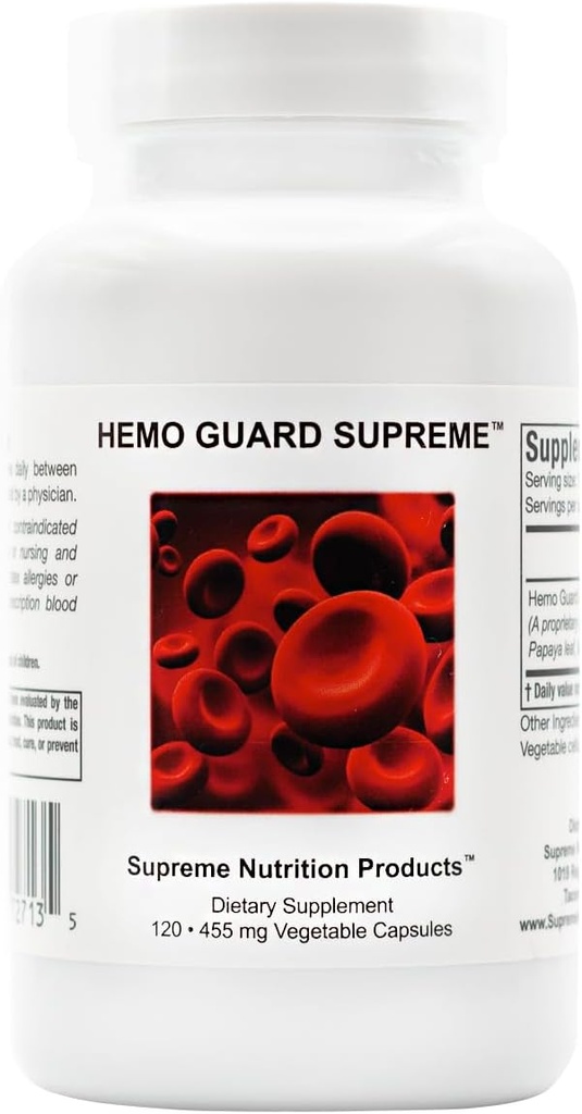 Supreme Nutrition Hemo Guard Supreme, 120 capsules végétariennes à base de plantes pures