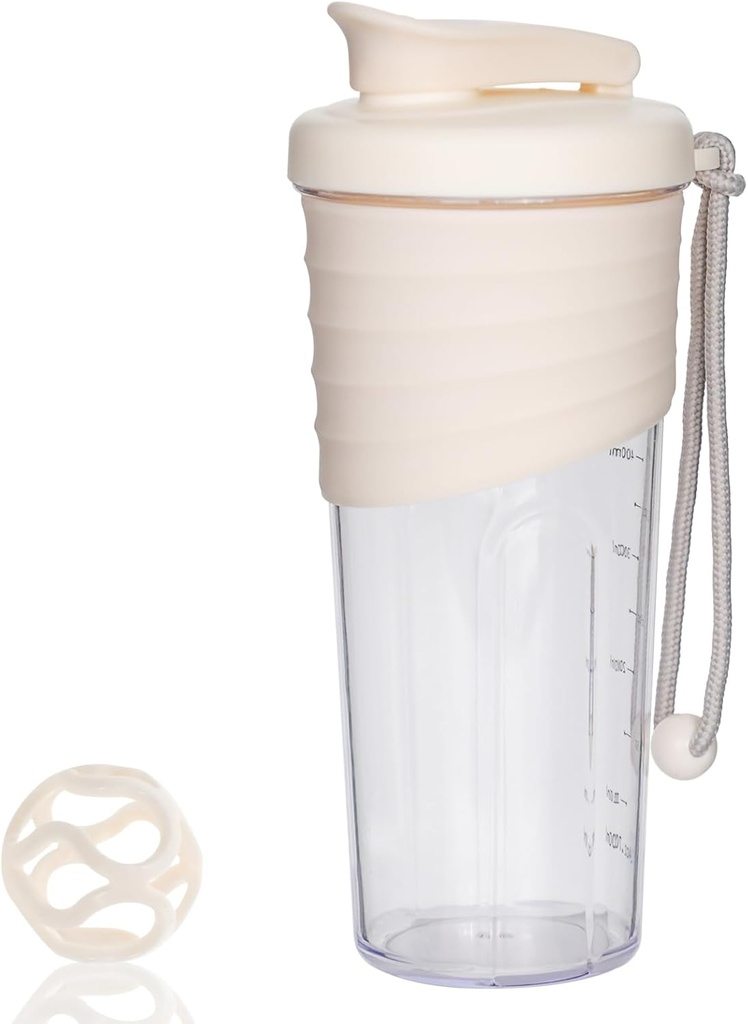 Bouteille de shaker pour mélanges protéiques, 24 oz, Serveur de protéines avec boule de fouet, Bouteille de mélangeur, Portable pré-entraînement