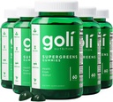 Goli SuperGreen Vitamine Gummy - 300 Compte - Vitamines et minéraux essentiels - à base végétale, végétalien, sans gluten et sans gélatine - Santé de l'intérieur, boîte de 5