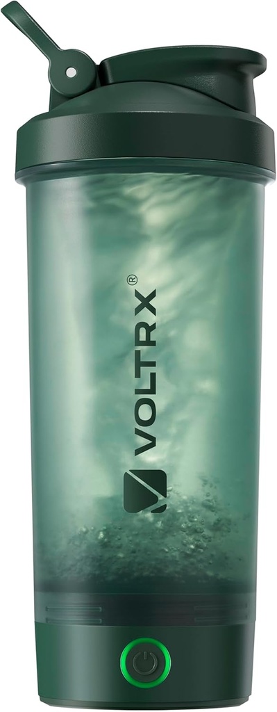 Bouteille de shaker de protéines VOLTRX, fusion USB C Mélangeur de protéines électriques rechargeables, tasses de shaker pour les shakes de protéines et de substitut de repas, sans BPA, 24oz