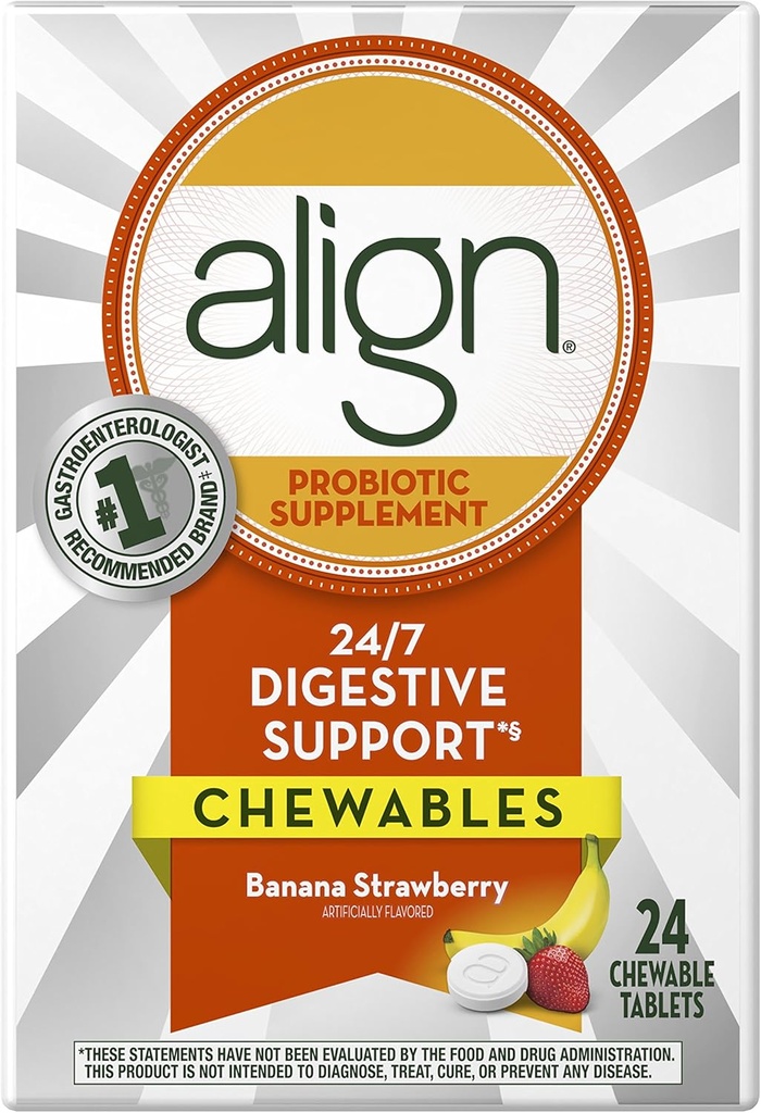 Aligner Probiotique Chewables Banana Fraise 24ct (Emballage May Vary)