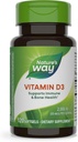 Voie de la nature Vitamine D3, santé osseuse et fonction immunitaire*, 2000 UI (50 μg par portion), 120 softgels (paquetage mai Vary)
