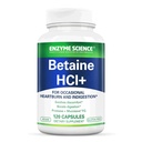 Enzyme Science Betaine HCl avec Pepsin - Supplément pour faible acide stomach - Supplément chlorhydrate de bétaine - Enzymes digestifs - Enzimas Digestivas - 120 Capsules